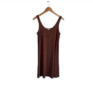 Brown Knit Swim Coverup Tank Dress